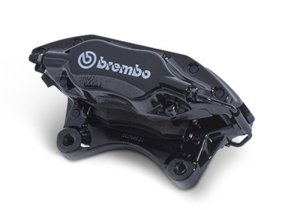 Ford Mustang Brake Kit - Front - Ford Racing - Slotted Rotors + Brembo 4-Piston Calipers - Gloss Black - `94-`04